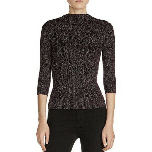 Maje Tops - Maje NWT Metallic Ribbed Knit Sweater Top Sz 3 L